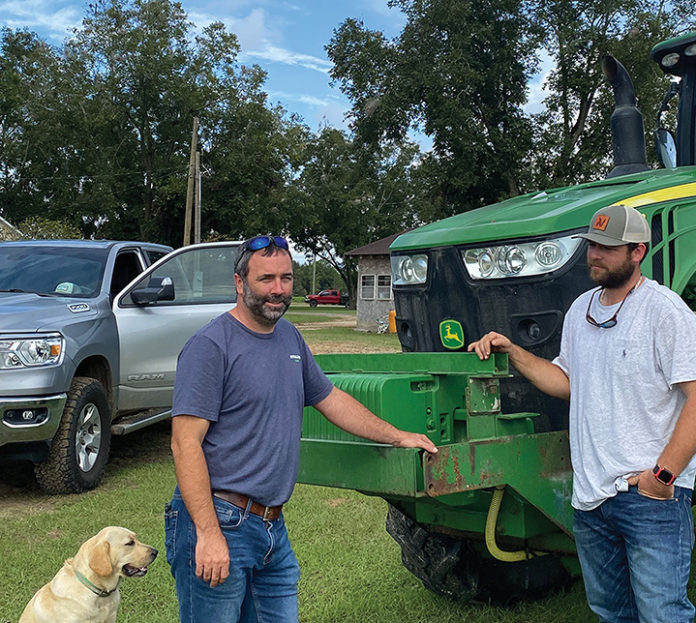 Baxley, Georgia grower Ryne Powers (right) and Nutrien Ag salesman Rocky Courson